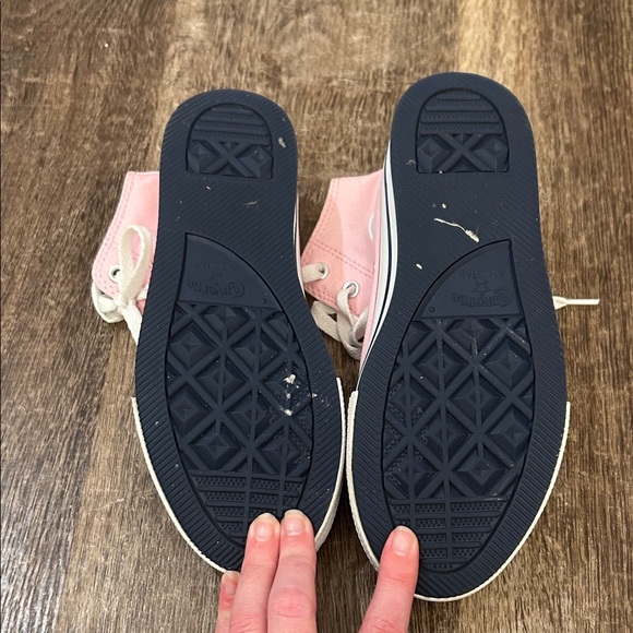 Converse Pink and White High-Top Sneakers - Picture 8 of 8